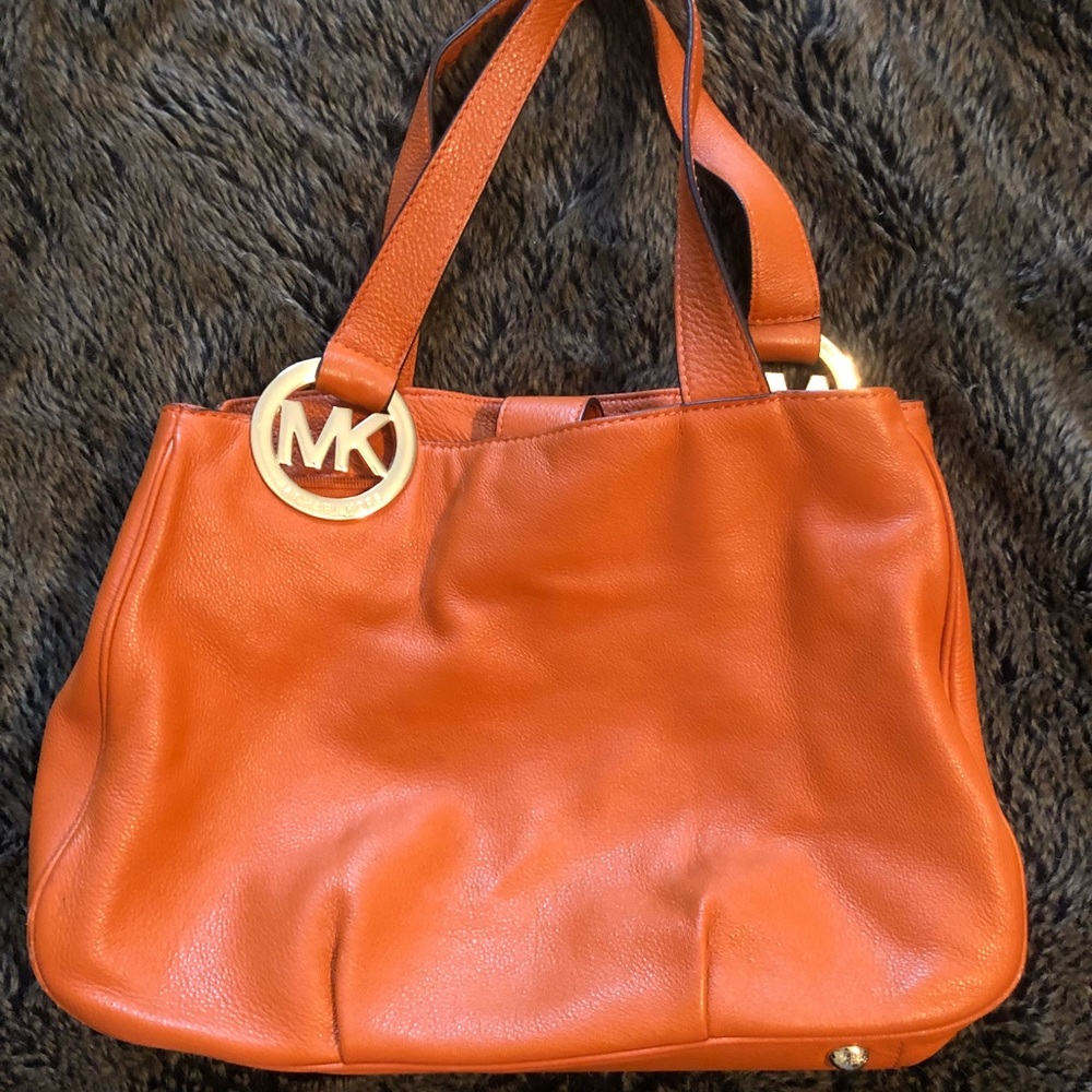 Michael Kors Orange Leather Purse